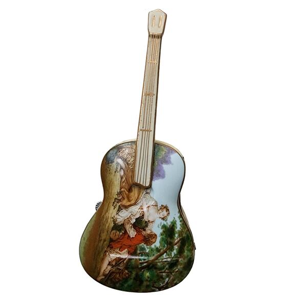 Vintage Porcelain Japanese Music Box Trinket Violin Flower Shaped Lego Brand - Picture 2 of 16